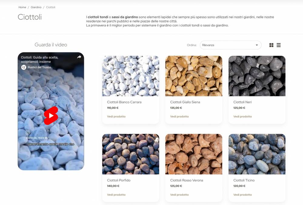 Sito e-commerce ciottoli.it