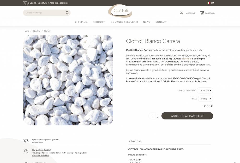 Sito e-commerce ciottoli.it