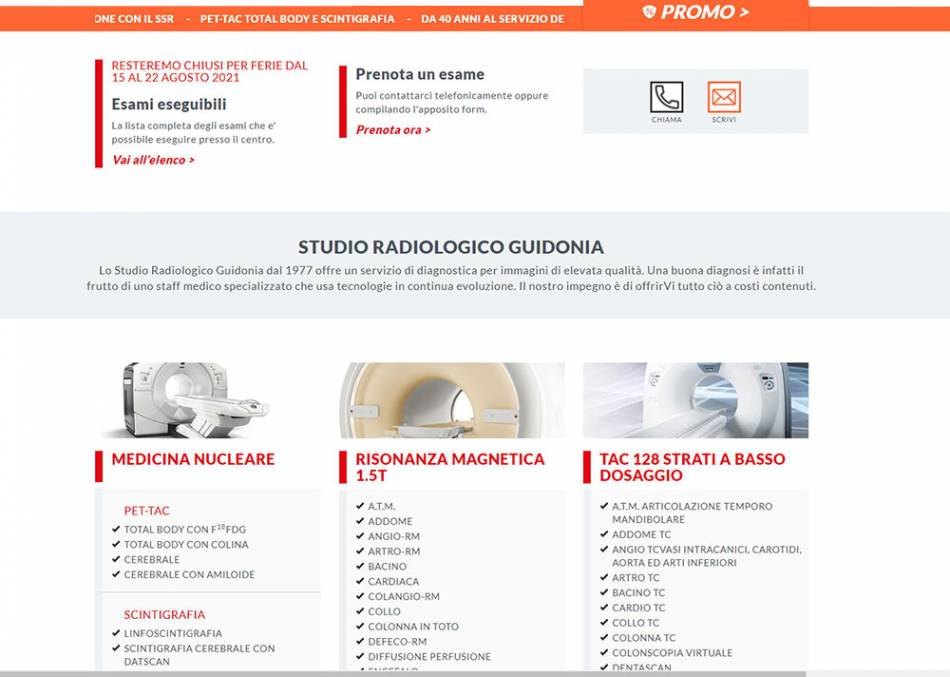 Studio Radiologico Guidonia -  Sito internet responsivo su misura con ottimizzazione per motori di ricerca grafica e gestione personalizzata